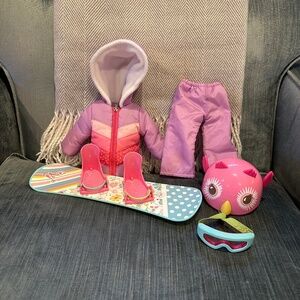 American Girl Wellie Wisher Snow Suit and Snowboard/Accessories